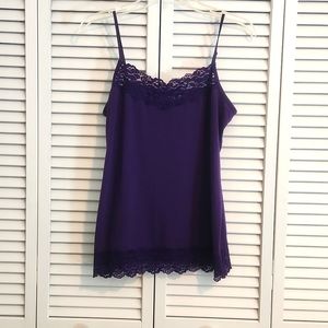 Cato Purple Camisole with Lace